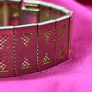 Geometric & Mesh Gold-tone Vintage Mid Century Bracelet
