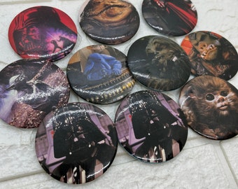 10 Vintage Star Wars Return of the Jedi Pinback Buttons, Pins, 1983