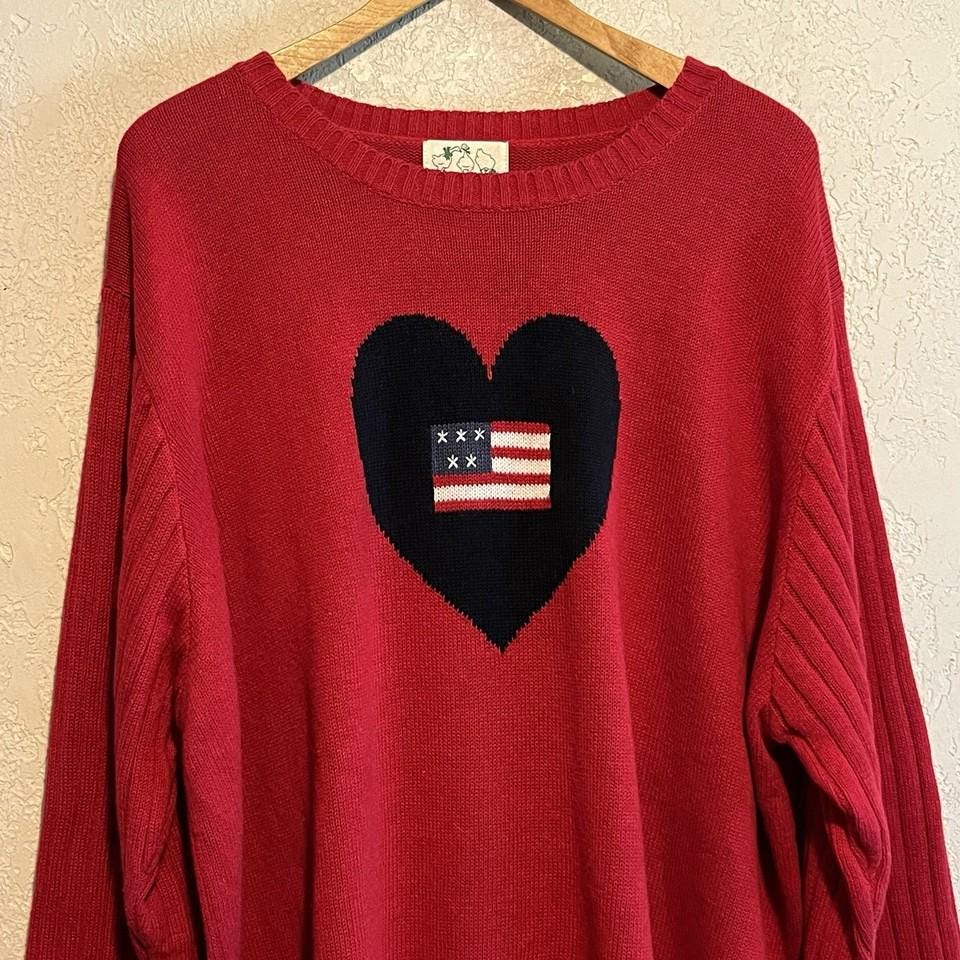 ヴィンテージ クワッカーファクトリー セーター レディース 3XL レッド