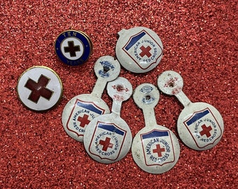 Vintage American Red Cross & Jr Pin Lot Antique Pins/Buttons/Badges ~ 1 Gustave Fox Co.