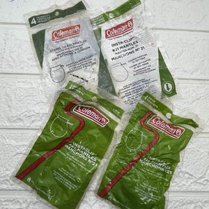 10 Coleman Lantern Mantles #21 InstaClip & String Tie ~ NOS Vintage in Bags