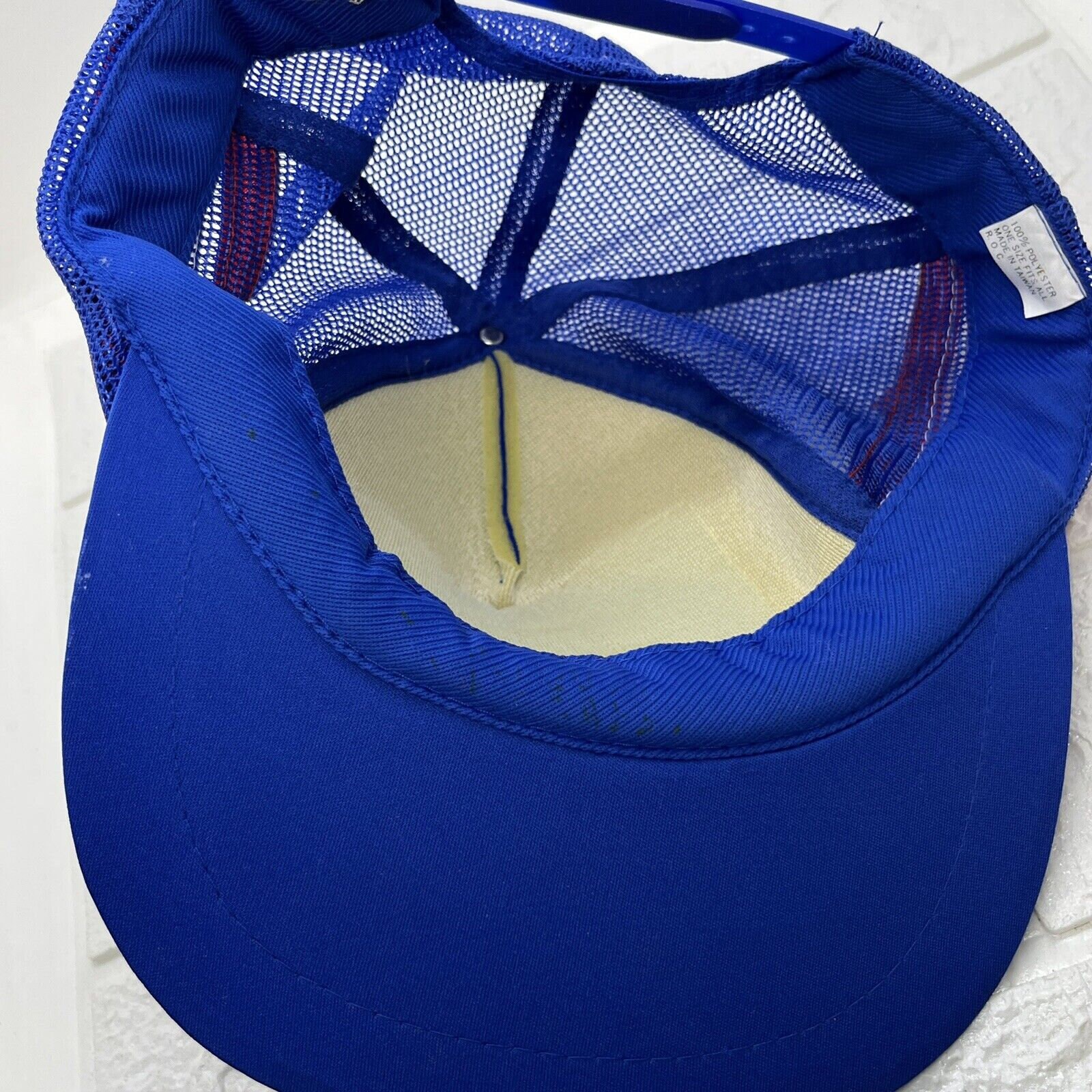 Vintage Pepsi Cola Three 3 Stripe Blue Snapback Mesh Trucker 