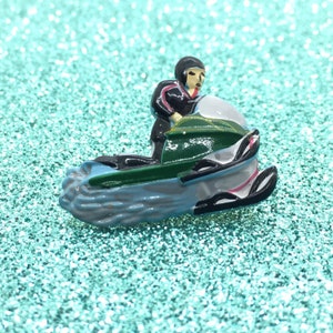 Vintage Snowmobile Winter Enamel Pin