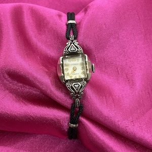 Vintage 10K RGP Bezel & Diamond Ladies&#39; Watch BANNER 17 Jewel