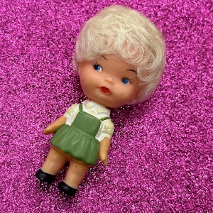 Vintage Mini 1960s Rubber Doll Brooch/Pin . Hong Kong
