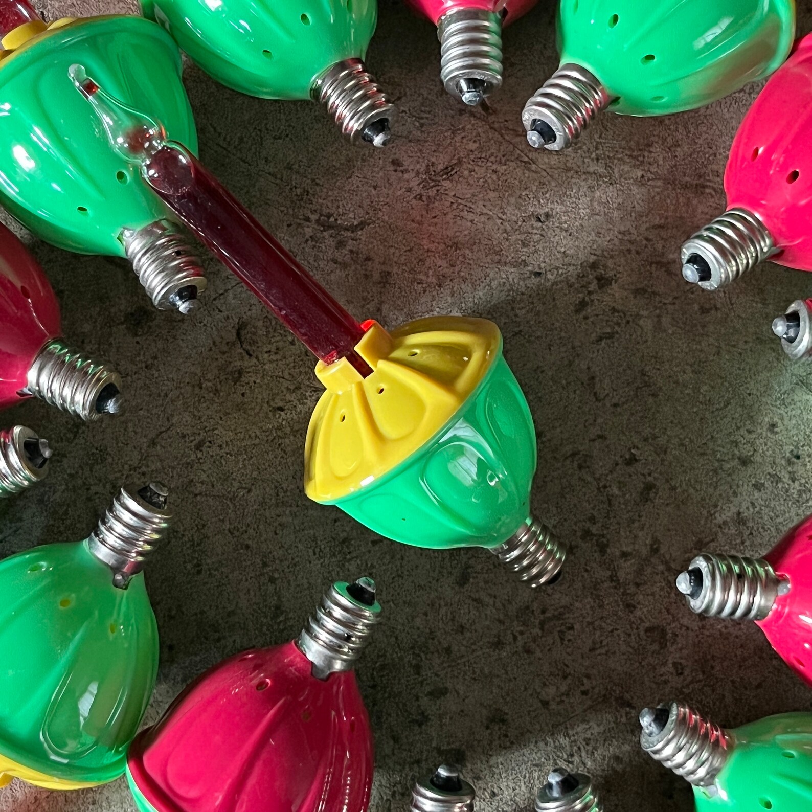 15 Vintage Bubble Lights . Ribbed Dome Bases Multicolor Etsy