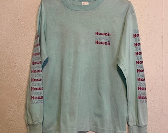 Camiseta vintage de manga larga de los años 80 de Hawaii Hef-T, usada. Talla M
