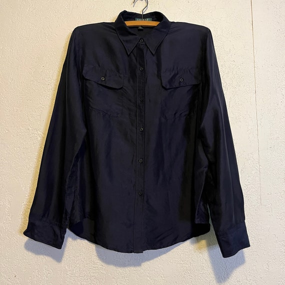 Lauren Vintage 1990s Ralph Lauren Midnight Blue S… - image 1