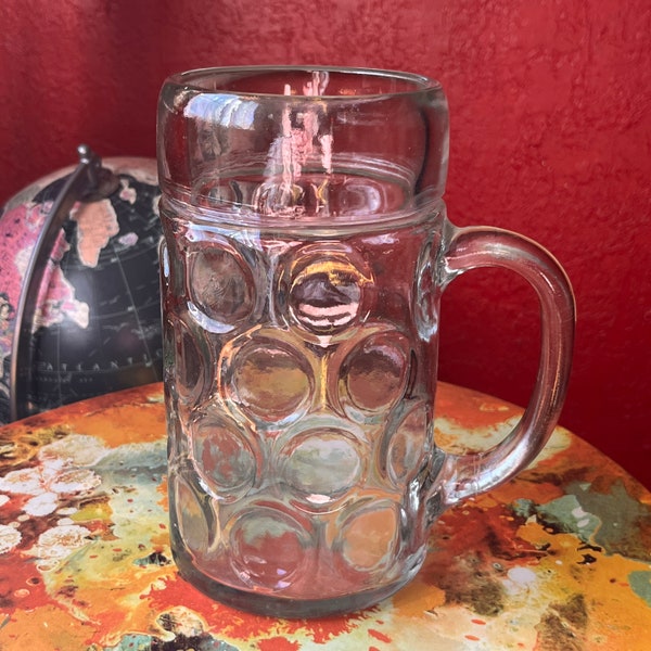 Kitzinger Pils Hopfenfeines Spitzenbier Vintage 8" Heavy Dimpled Glass Stein Mug Austria