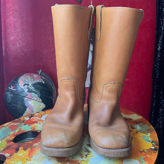 Worn Vintage Tan Leather Landis Boots - image 2