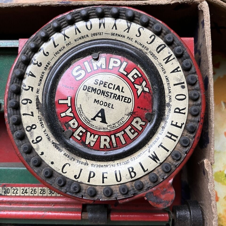 Vintage Antique Simplex Special Demonstrated Model A Tin Typewriter ...