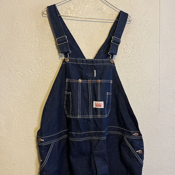 USA製 roundhouse オーバーオール 70s ビンテージ Vintage Round House Bib Overalls Made USA Dark Blue Denim 48 X 29