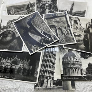 Lot de 10 cartes postales vintage des années 1950 Venise Italie RPPC (a) de la succession de l'artiste Roi Partridge