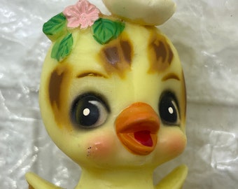 Vintage Cute Chick Happy Birthday Cake Topper Figurine by Wilton