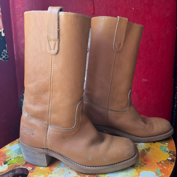 Worn Vintage Tan Leather Landis Boots - image 4