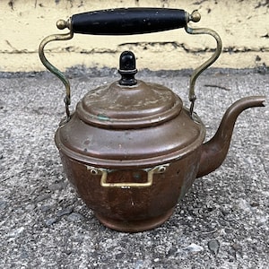 Vintage Antique Jos Heinrichs Paris + New York Copper Tea Pot Tea Kettle