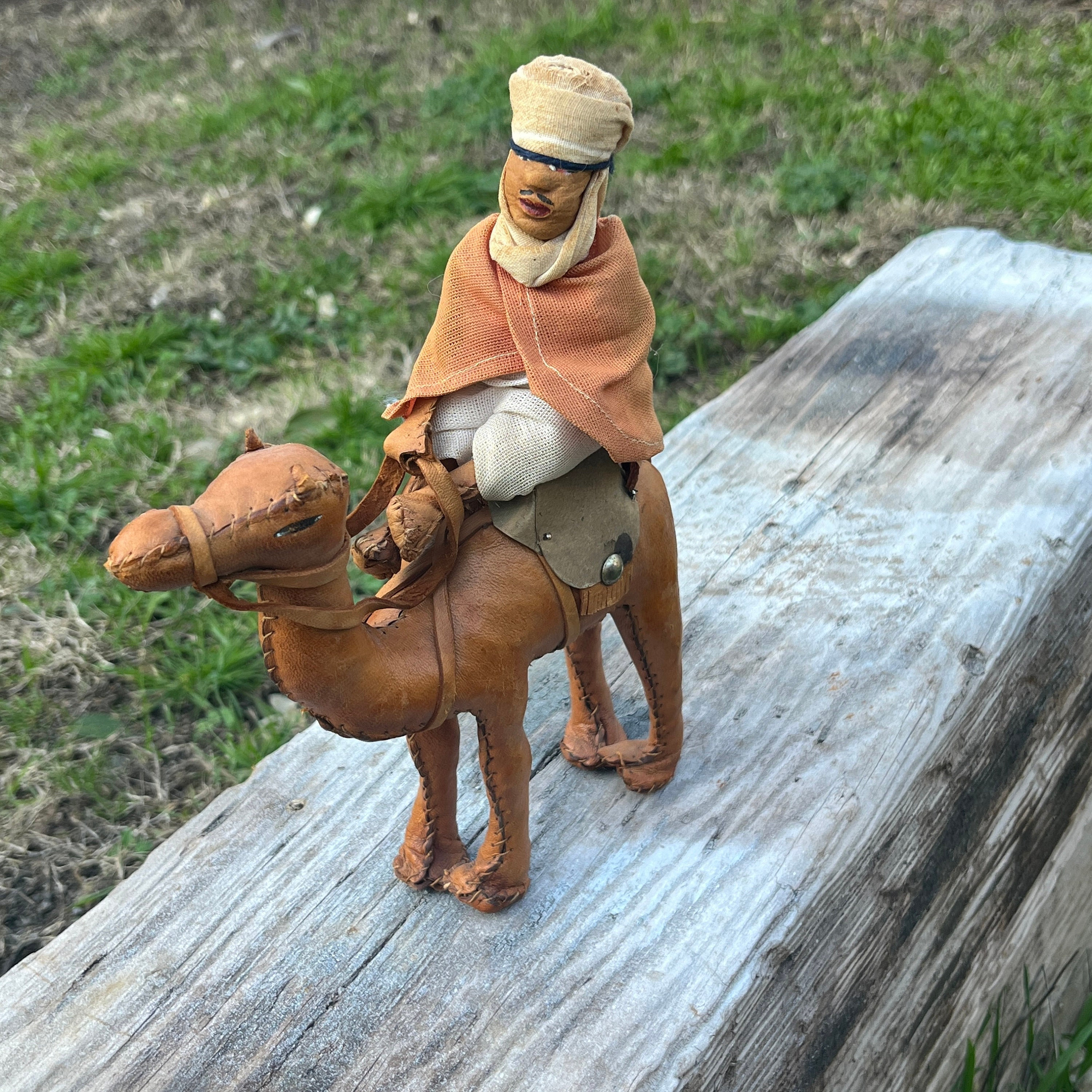 Vintage Stuffed Leather Camel Figure With Rider - Etsy