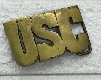 Vintage USC University of Southern California Trojans riemgesp van massief messing met blokletters, Taiwan