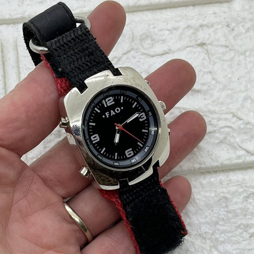 Vintage Tourneau Watch for FAO Schwarz Black Dial Wristwatch 