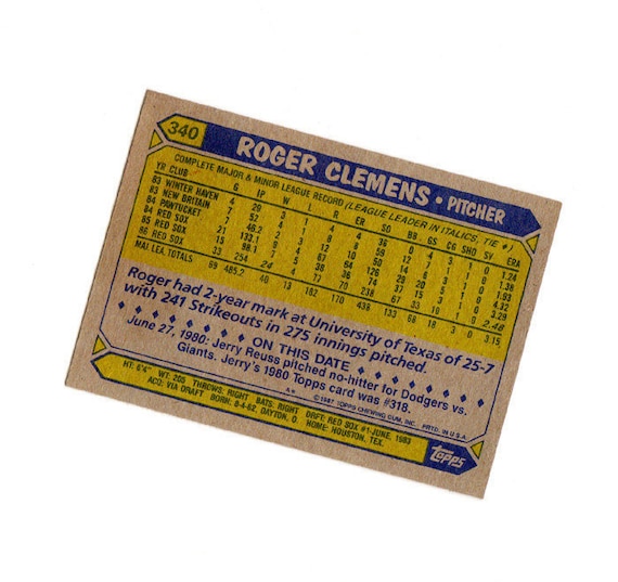 ロジャー・クレメンス ボストン・レッドソックス Topps トレーディング