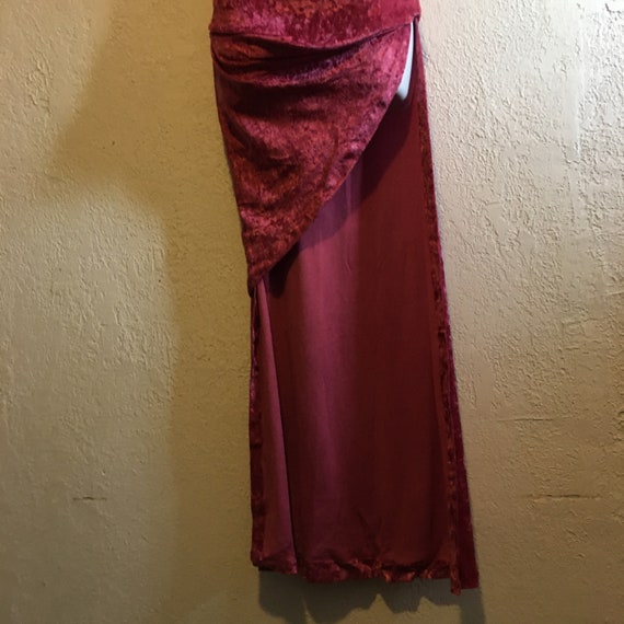 Vintage 1990s Unique Embellished Pink Stretch Vel… - image 7