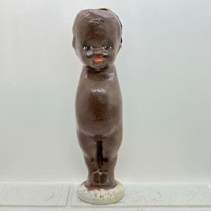 Antique 1920s Black Americana Composite Baby Doll Carnival Prize Kewpie Style