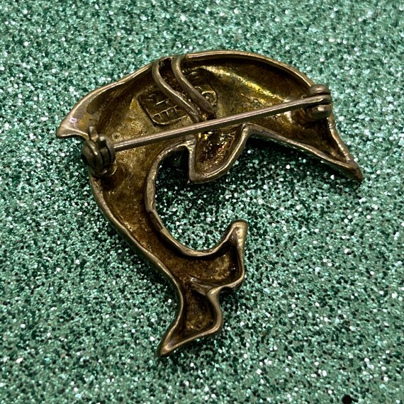 ヴィンテージ スターリングシルバー メキシコ ドルフィン ブローチ