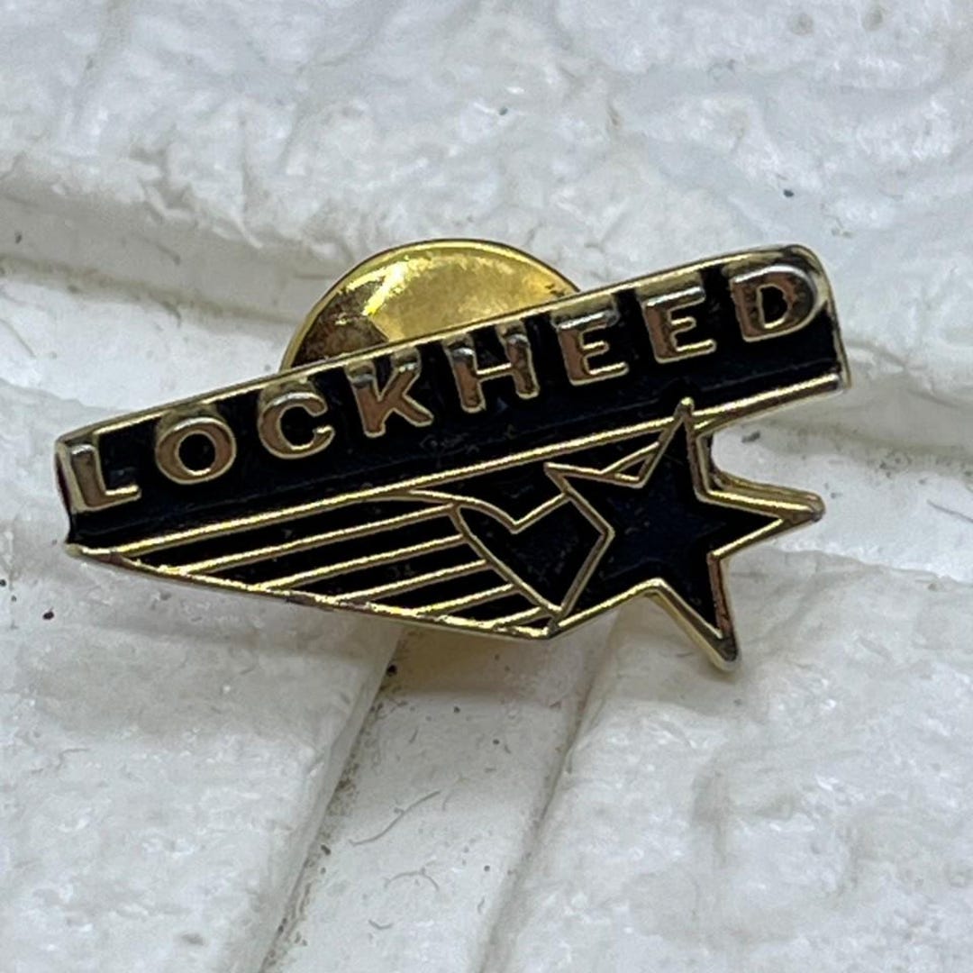 Lockheed Martin Pin Vintage Lockheed Martin Aircraft Employee Lapel Pin . Gold-tone W Black ...