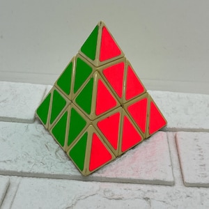Vintage 1980s Pyramid Puzzle Toy, Pyraminx, Rubik&#39;s Pyramid