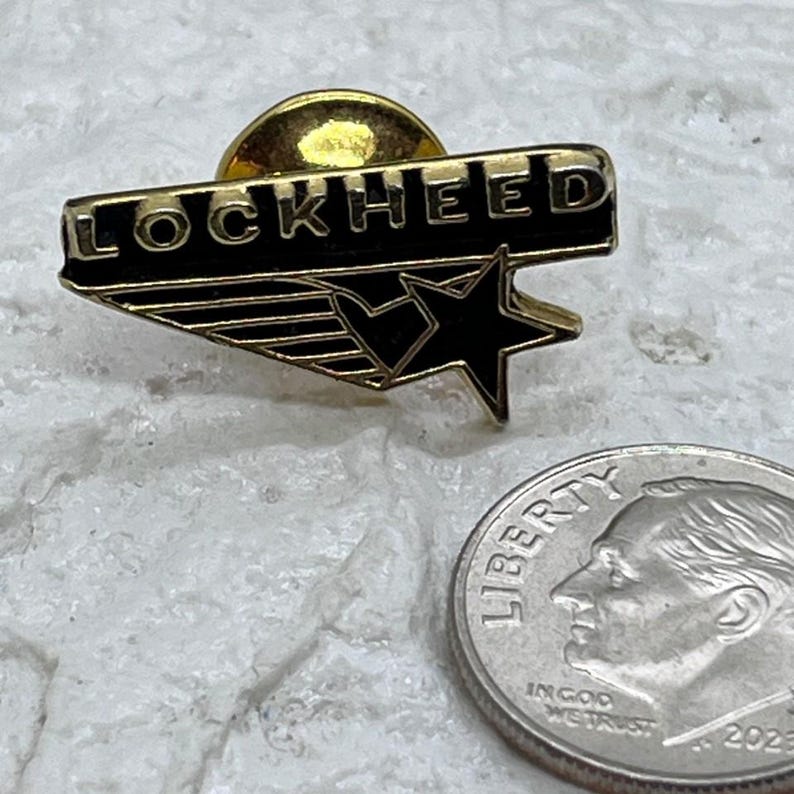 Lockheed Martin Pin Vintage Lockheed Martin Aircraft Employee Lapel Pin . Gold-tone W Black ...