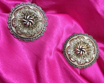 Pair of Ornate Vintage Filigree Scarf Slides, Scarf Clips, Shoe Clips, W Germany