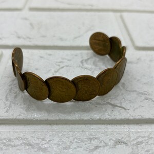 Bransoletka mankietowa Vintage Copper Penny Pennies