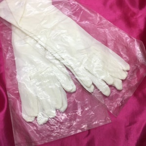 2 Pr NOS Vintage Sheer White Gloves, Size 6
