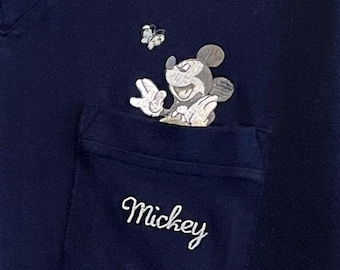 Vintage Disney Mickey Unlimited Long Blue Night Shirt, Sleep Shirt, Nightgown . L