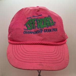 Vintage 80s Mickey Thompson OFF ROAD Championship Gran Prix Neon Pink Hat