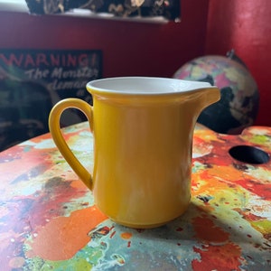 Vintage Mikasa ~Brushed Denims~ Creamer, Golden Yellow & White, E4300 Japan
