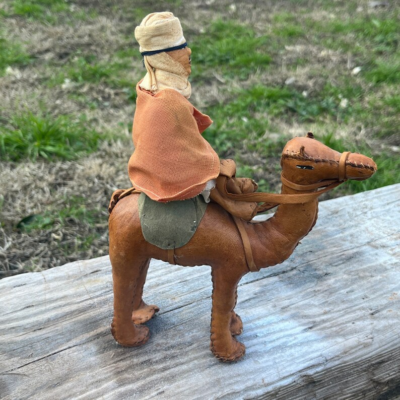 Vintage Stuffed Leather Camel Figure With Rider - Etsy