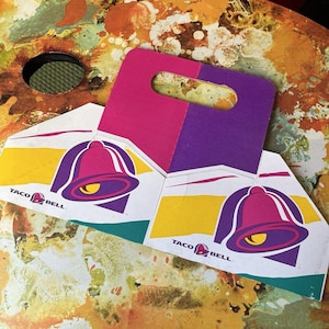 Portabebidas/portabebidas de cartón vintage de Taco Bell de los años 1990/1994