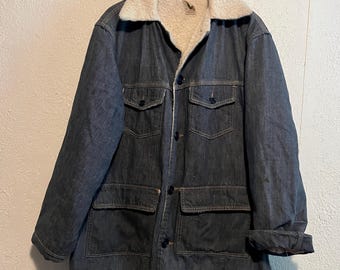 ヴィンテージ カーハート シェルパ裏地 デニム ワークコート。サイズ44