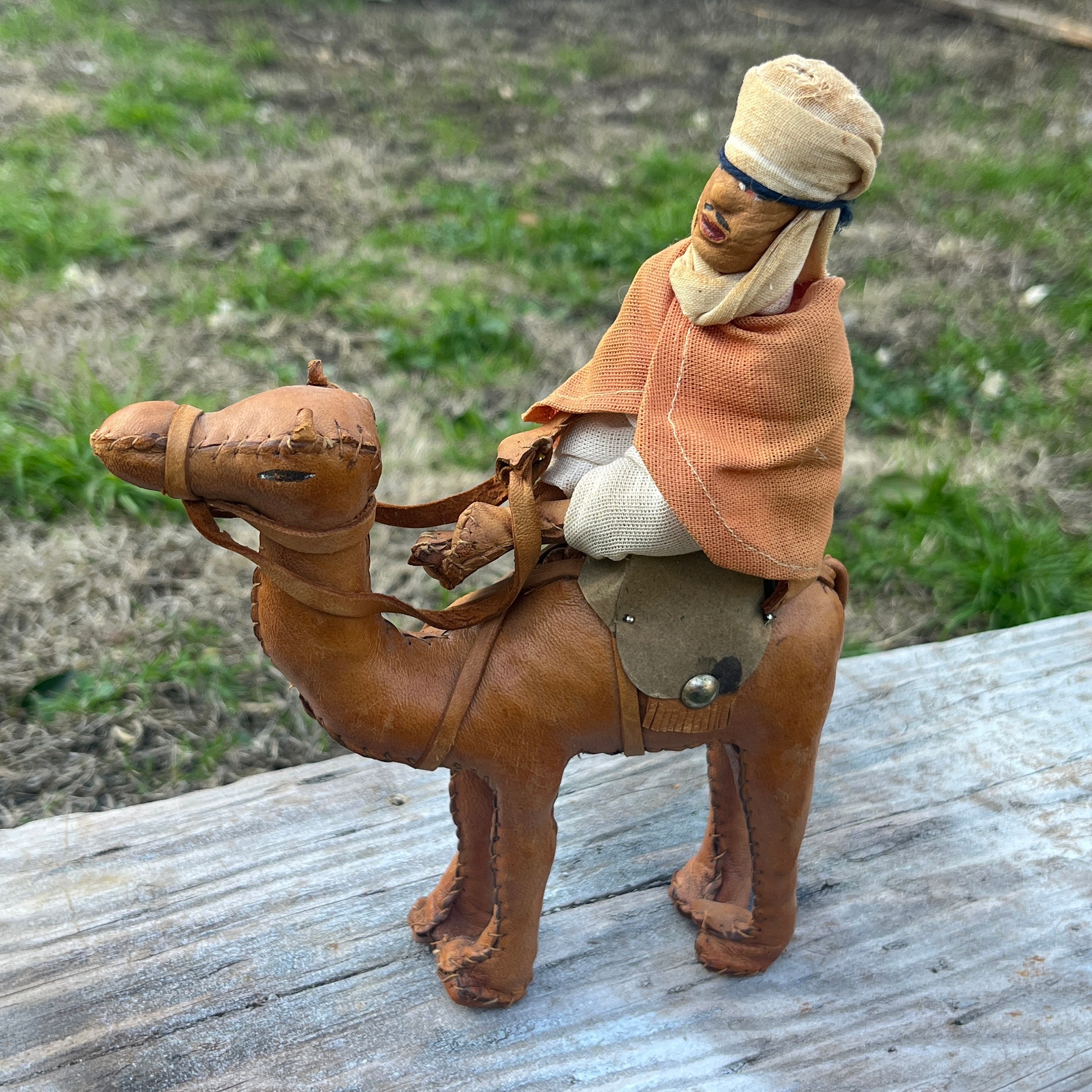 Vintage Stuffed Leather Camel Figure With Rider - Etsy