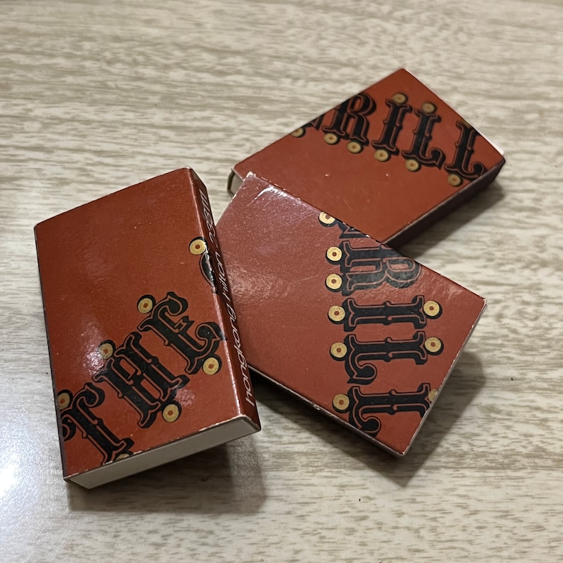 The Grill Hong Kong Hilton Wooden Matches Brown Tips, Matchbox Vintage ...