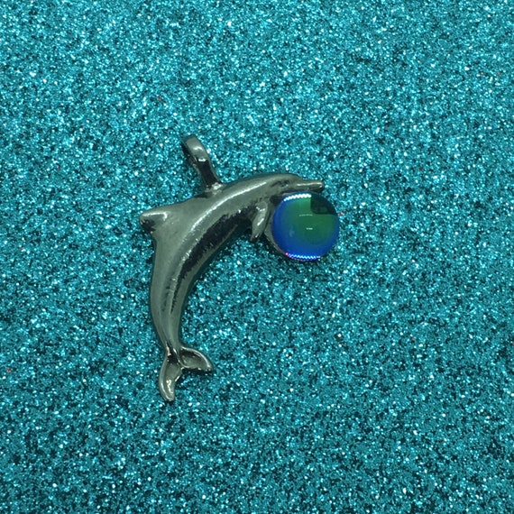 Vintage 1980s/1990s Dolphin & Crystal Ball Necklac