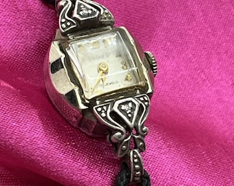 Vintage 10K RGP Bezel & Diamond Ladies' Watch BANNER 17 Jewel - Etsy