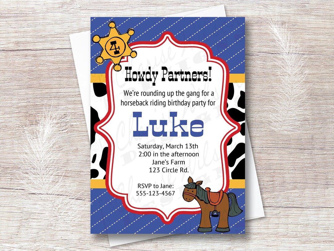 Cowboy Birthday Party Invitation PRINTABLE Digital File - Etsy