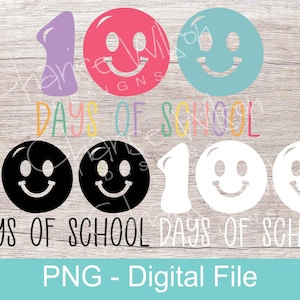 100 Days of School Smile Face, PNG, Digital Face, One Hundred, T-Shirt