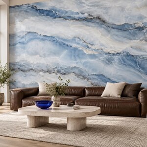 Blue Marble Wallpaper Mural for Living Room