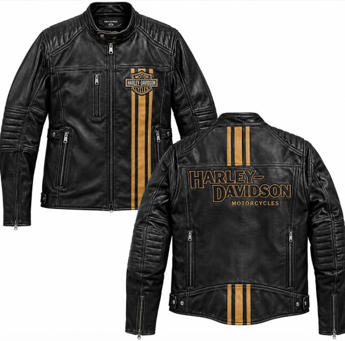 Mens Harley Davidson Triple Vent Leather Jacket - Etsy