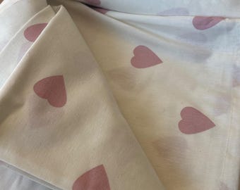 King Size Cotton Fitted Sheet Set, Egyptian Cotton, Pink Hearts or Floral Bows
