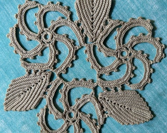 ENCAJE DE PUNTO RUMANO tapete crudo de los años 50, nunca usado, aplique textil vintage de ganchillo