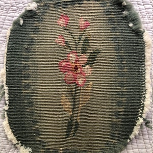 French 18th Century ANTIQUE AUBUSSON TAPESTRY fragment handmade weaving antique textile